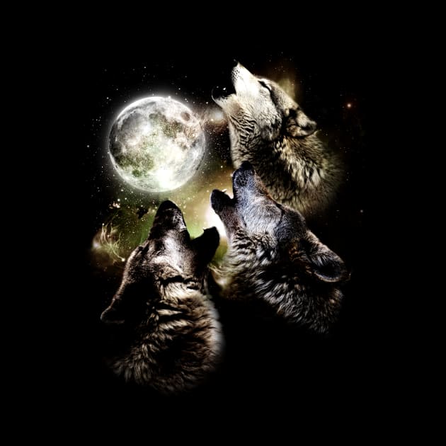 Wolves howling cute funy by Lin Watchorn 