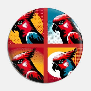 Pop Red Lory Art - Cool Birds Pin