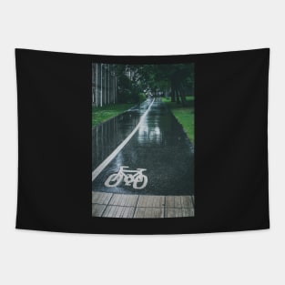 Rain on Cycle path Tapestry