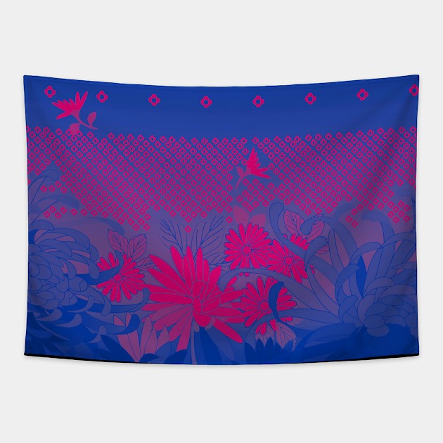 Bisexual Pride Mixed Flowers Illustration Tapestry by VernenInk