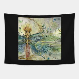 Green Jewel Dragonfly Tapestry