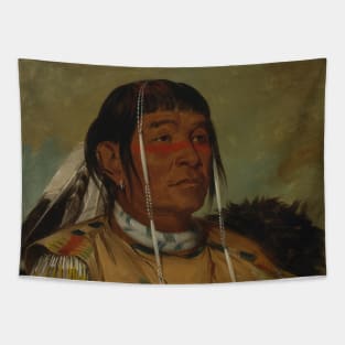 Sha-co-pay, The Six, Chief of the Plains Ojibwa by George Catlin Tapestry