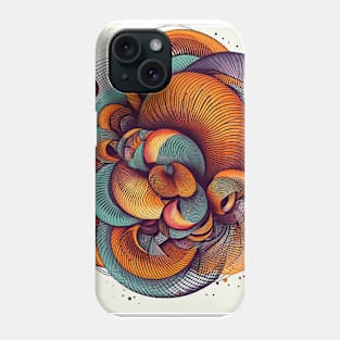 Psychedelic looking abstract illustration of geometric swirls Phone Case