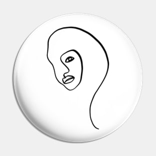 Abstract women face line art Pin