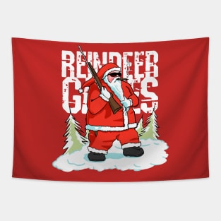 Reindeer Games - Santa Hunting Rudolph Tapestry