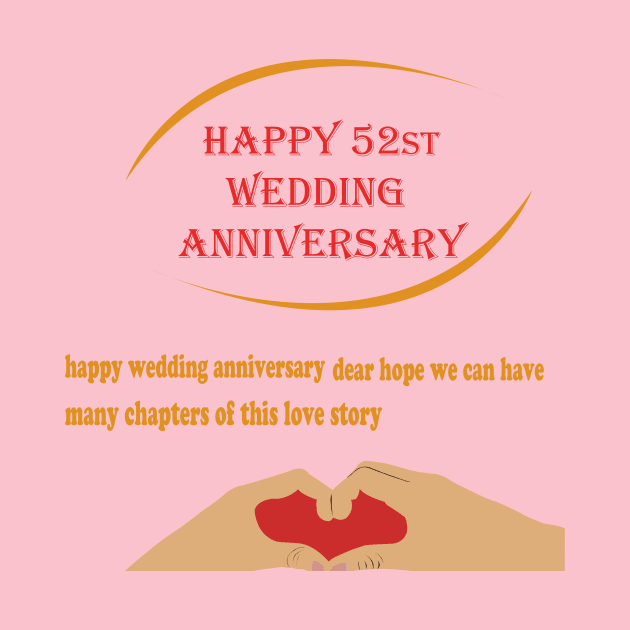 happy 52st wedding anniversary by best seller shop