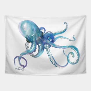 Octopus. Blue OCtopus design Tapestry