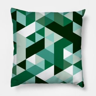 Distorted Geometric Art in Greens Pillow