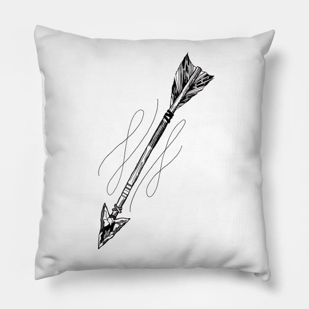 Lone Arrow Pillow by InkedinRed