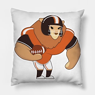 Lion as Football player with Football Pillow