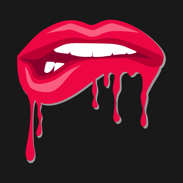 Dripping Lips Lipstick TShirt TeePublic