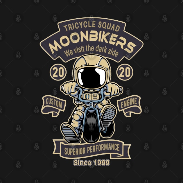 Tricycle Moon Bikers by NicGrayTees