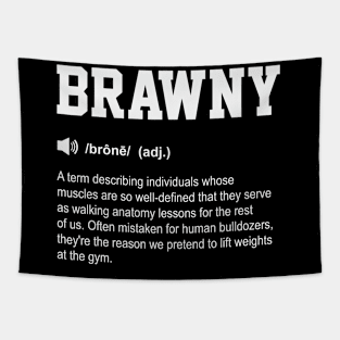 Brawny Funny Dictionary Gym Meaning Tapestry