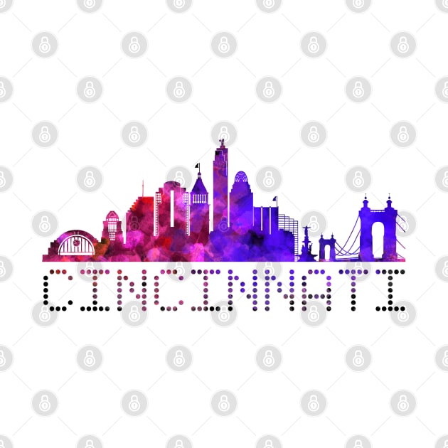 Cincinnati Skyline Purple by sparkling-in-silence