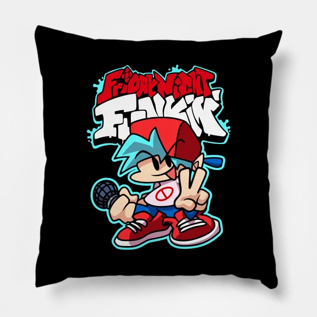 Friday Night Funkin Boyfriend Pillow by vesterias