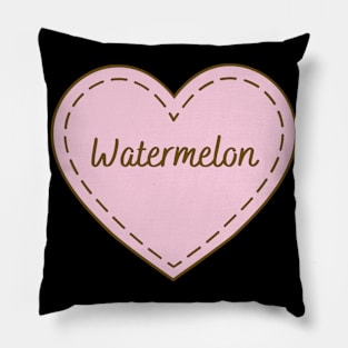 I Love Watermelon Simple Heart Design Pillow