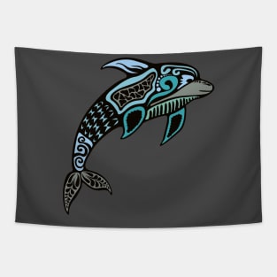 Dolphin Artistic Design in Color Tapestry