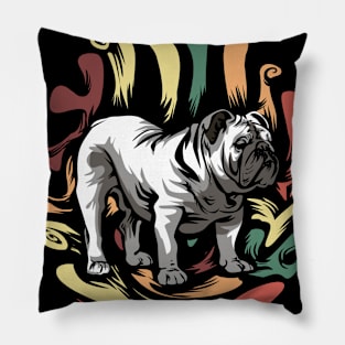 Bulldogs | Retro design for Dog Lovers Pillow