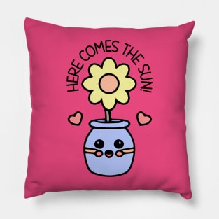 Here Comes The Sun Kawaii Cute Flower Pot Pillow