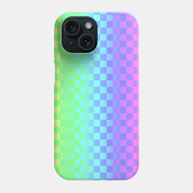 Rainbow Ombre Checkered Pattern Phone Case by saradaboru