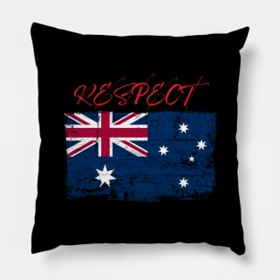 Respect with the Australian worn Flag Pillow