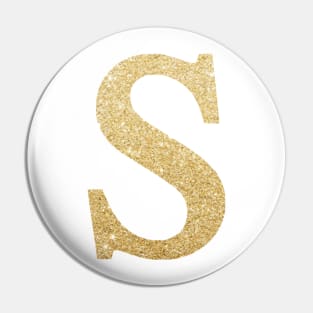 The Letter S Gold Metallic Pin