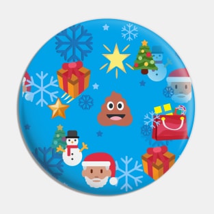 blue ugly christmas poop emoji Pin