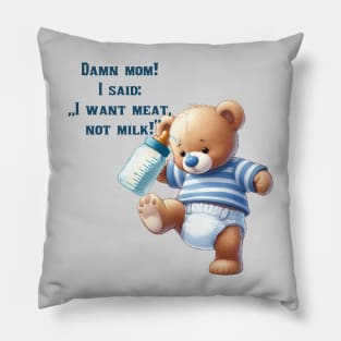 Frecher kleiner Teddybär mit Appetit Pillow