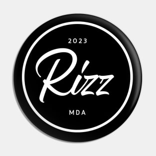 Rizz Vintage Retro Typography Pop Art Design Pin