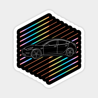 Retro 80s Electric Car Magnet