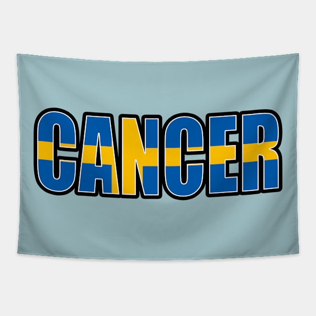 Cancer Swedish Horoscope Heritage DNA Flag Tapestry by Just Rep It!!