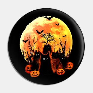 Black Cat Halloween Pin