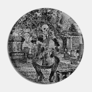 Undead violinist in the cemetery Pin