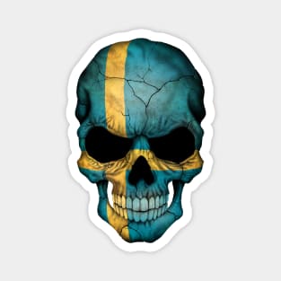 Swedish Flag Skull Magnet