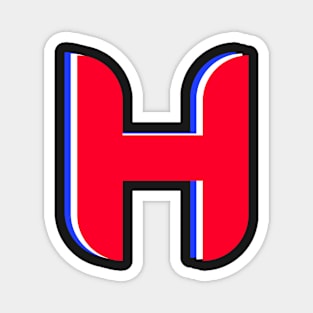 H - Letter A to Z Text Collection Blue, Red & white Colour Magnet