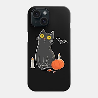 Intense Gaze Black Cat in Halloween Phone Case