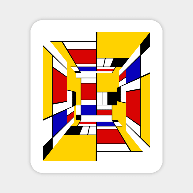 Mondrian Cube Magnet by SiSuSiSu