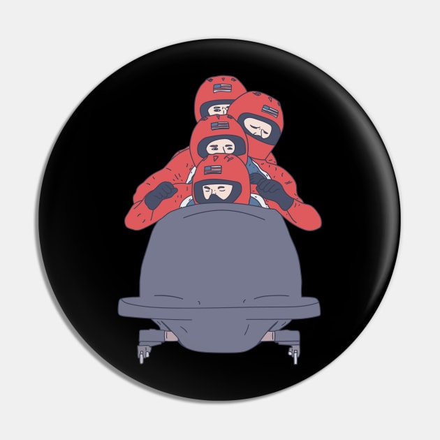 Bobsledding - Sledding Team - Winter Games Pin by DeWinnes