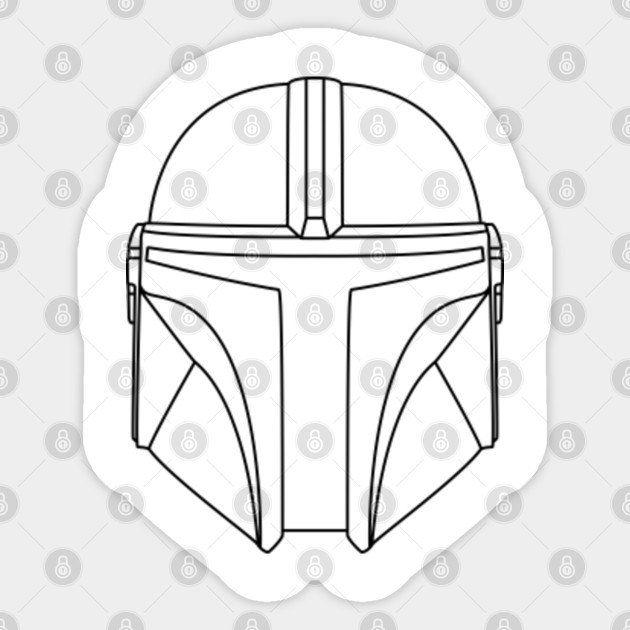 Mando Helmet Black Mandalorian Sticker Teepublic