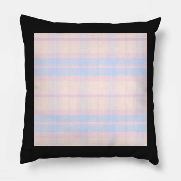 Pastel Aesthetic Ossian 2 Hand Drawn Textured Plaid Pattern Pillow by GenAumonier