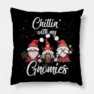 Chillin With My Gnomies Matching Family Christmas Gnome Pillow