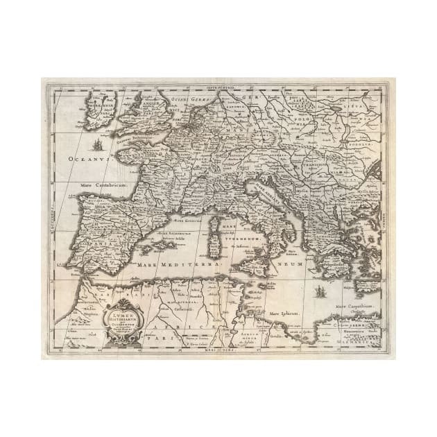 Vintage Map of Europe (1852) by Bravuramedia