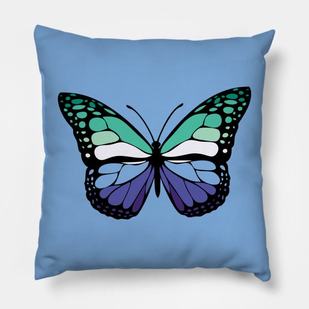 Gay Butterfly Pillow by TheQueerPotato