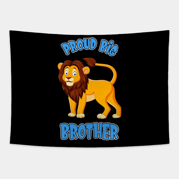 Proud Big Brother Lion Young Siblings Tapestry by Foxxy Merch