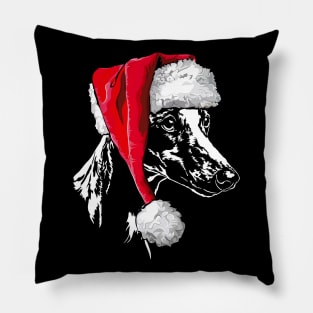 Funny Santa Whippet sighthound Christmas dog Pillow