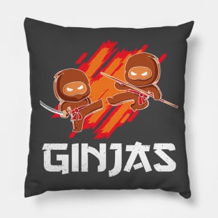 Ginjas Funny Gingerbread Christmas Ninjas Pillow