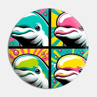 Beluga Bliss Pop Art - Oceanic Elegance Pin