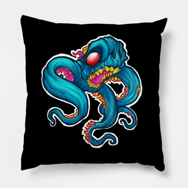 Toothy Guy Pillow by Sir Sasquatch Arts