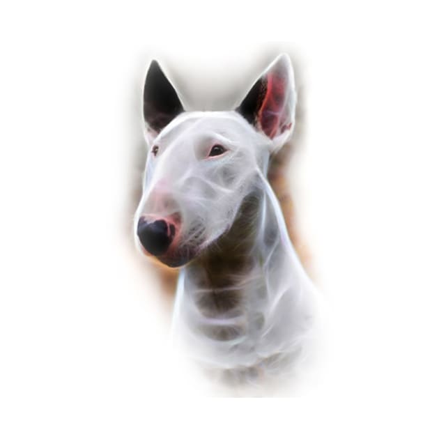 Bull Terrier White Cute Dog Digital by SKornackiArt