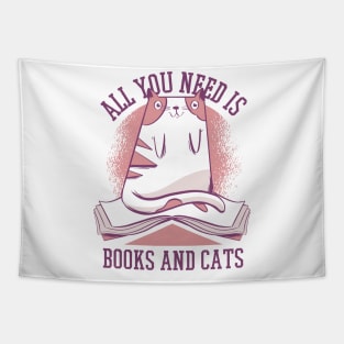 Books and cats T-shirt Tapestry